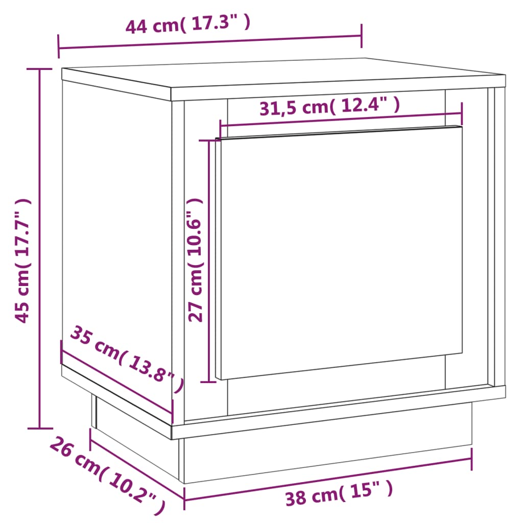 vidaXL Mesitas de noche 2 uds madera contrachapada blanco 44x35x45 cm