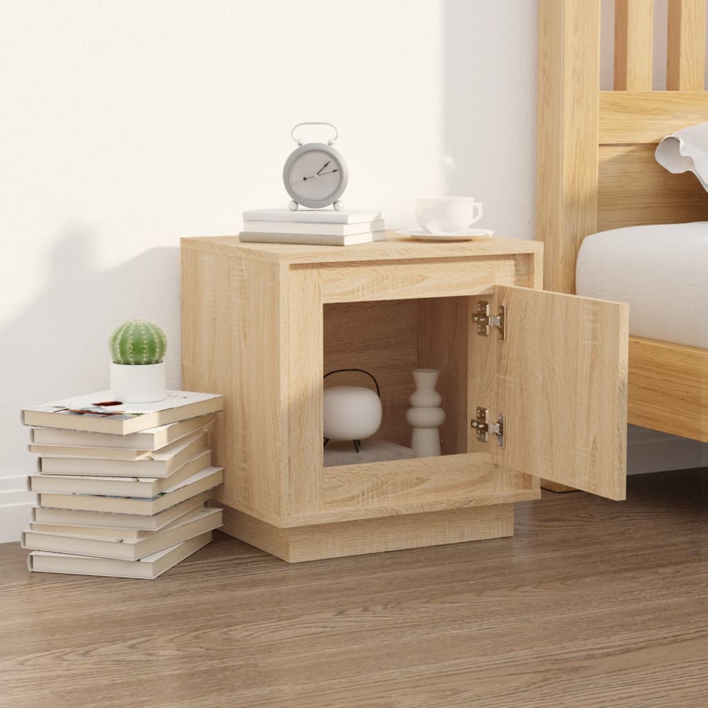 vidaXL Mesita de noche madera contrachapada roble sonoma 44x35x45 cm