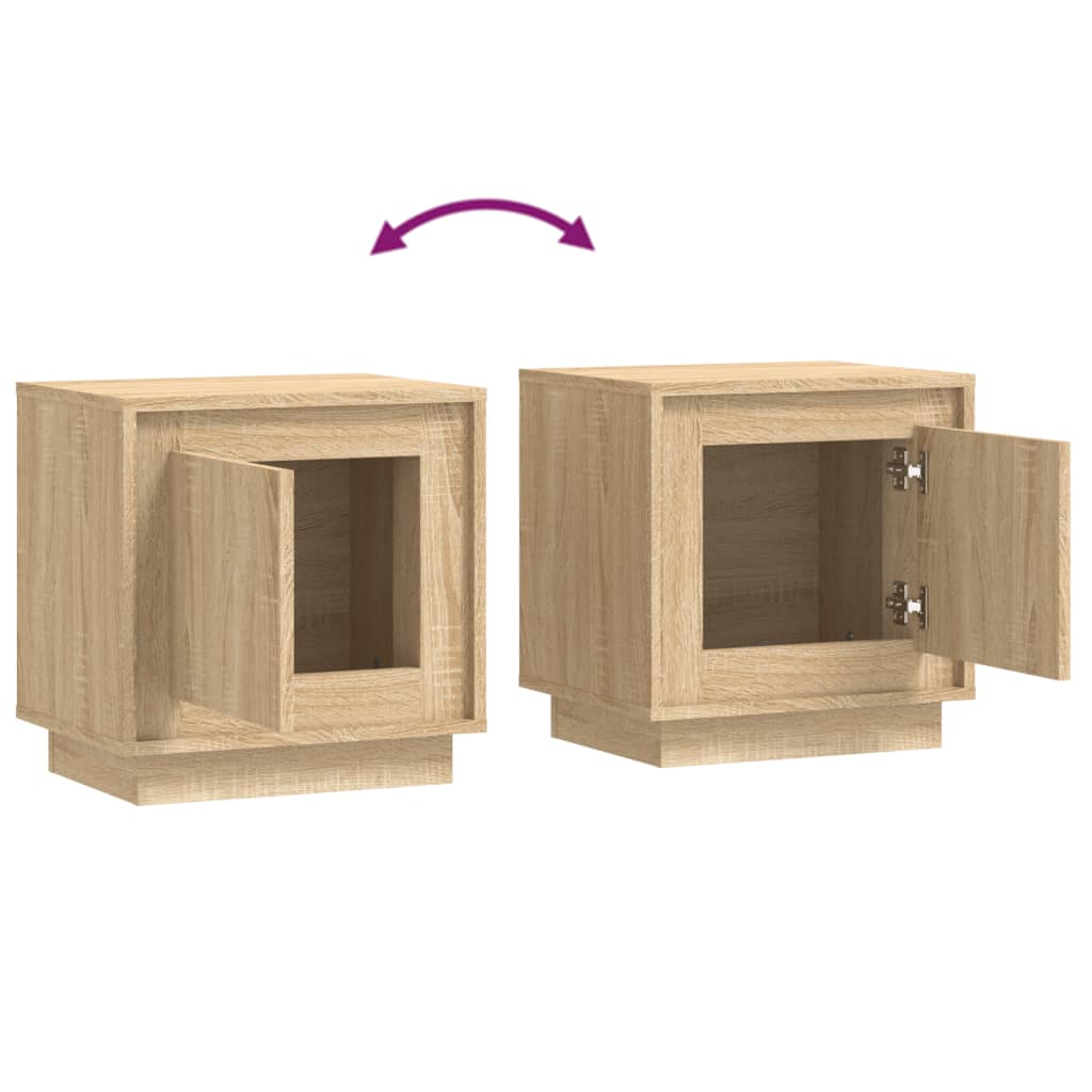 vidaXL Mesita de noche madera contrachapada roble sonoma 44x35x45 cm