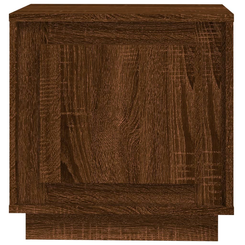 vidaXL Mesita noche 2 uds madera contrachapada marrón roble 44x35x45cm