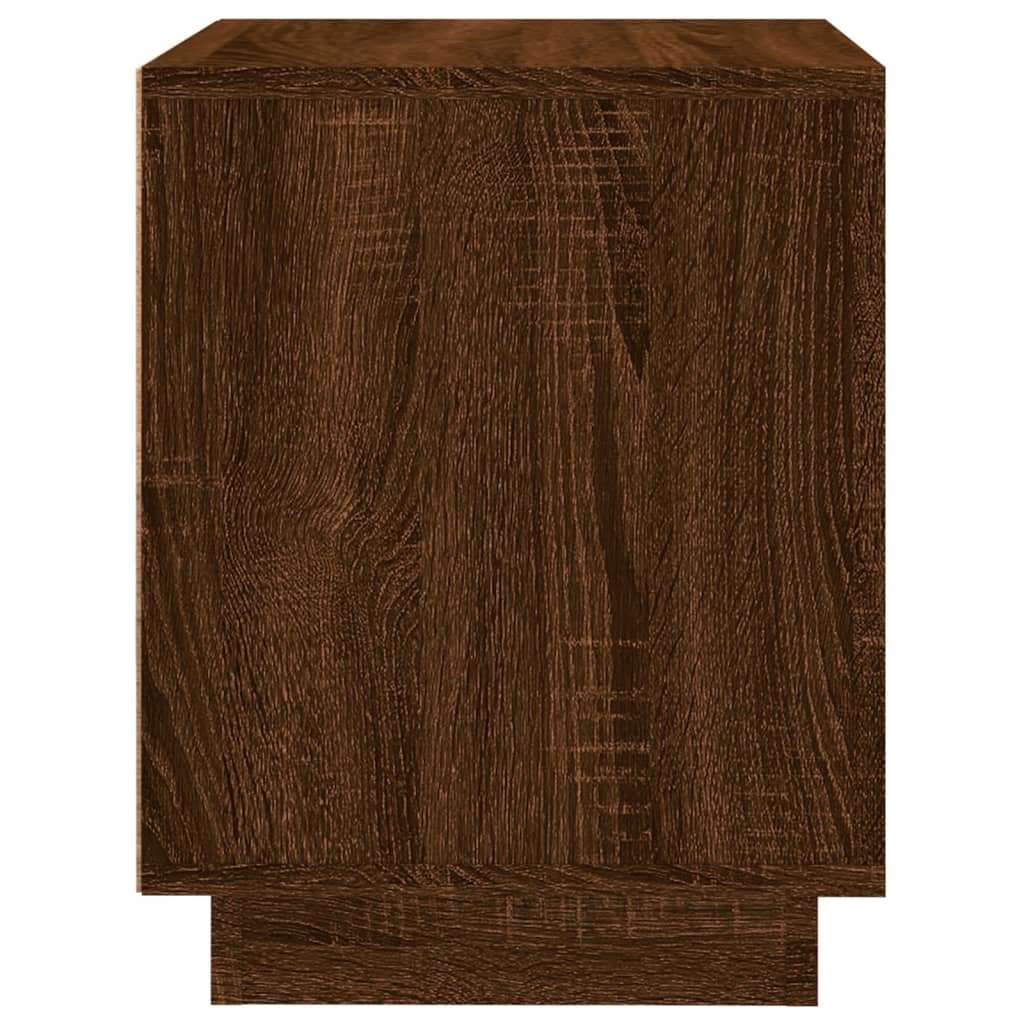 vidaXL Mesita noche 2 uds madera contrachapada marrón roble 44x35x45cm