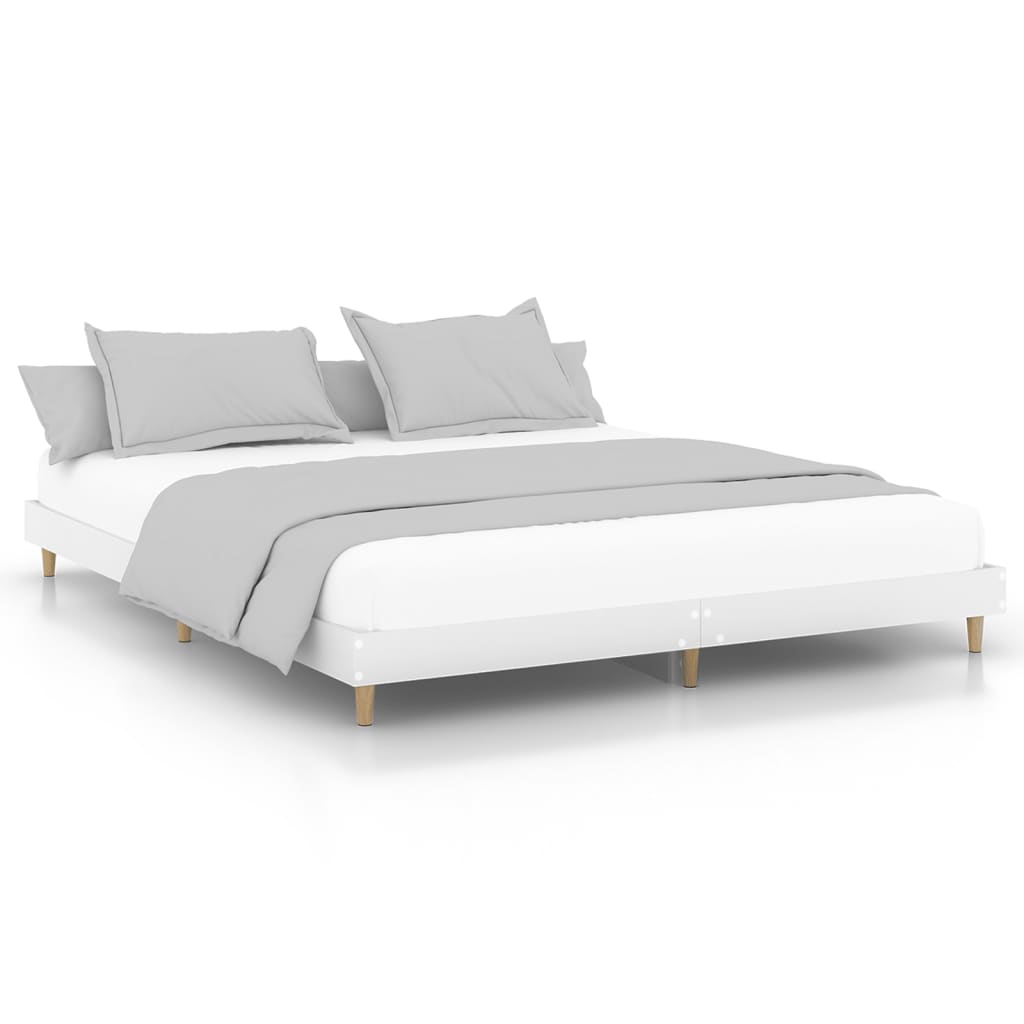 vidaXL Cama sin colchón blanca 180x200 cm madera de ingeniería