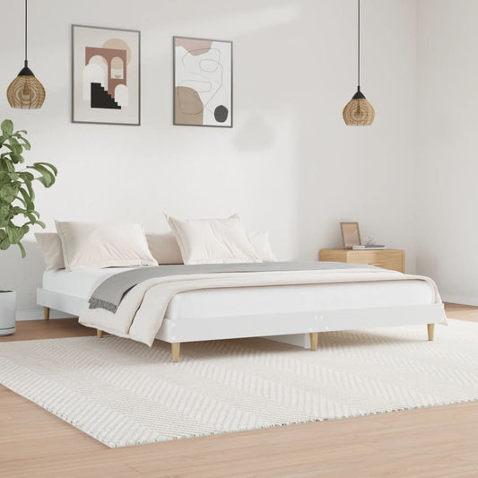 vidaXL Cama sin colchón blanca 180x200 cm madera de ingeniería