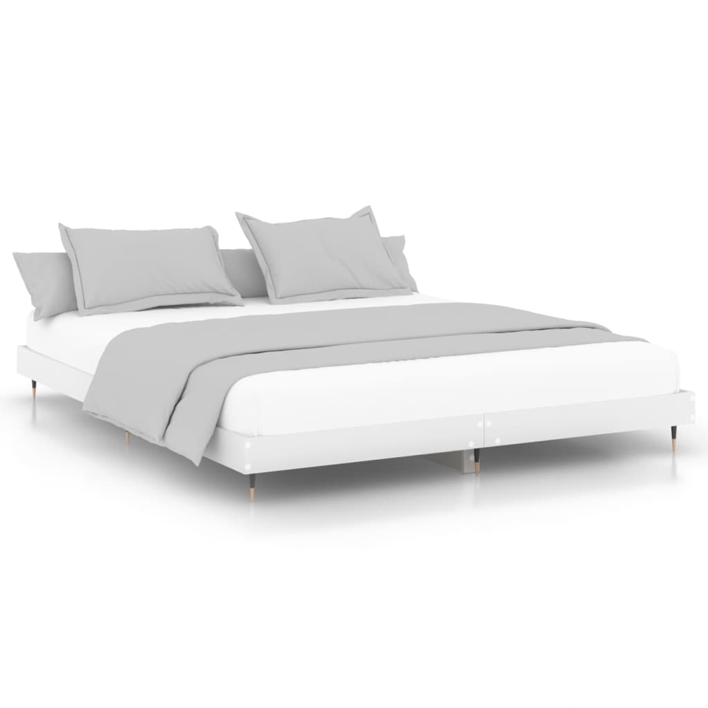 vidaXL Cama sin colchón blanca 180x200 cm madera de ingeniería