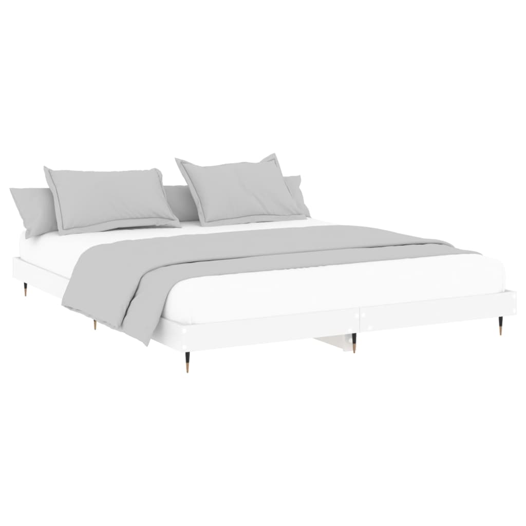 vidaXL Cama sin colchón blanca 180x200 cm madera de ingeniería