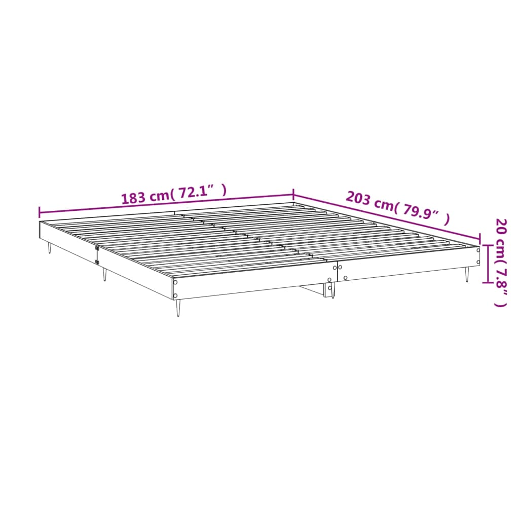 vidaXL Cama sin colchón blanca 180x200 cm madera de ingeniería