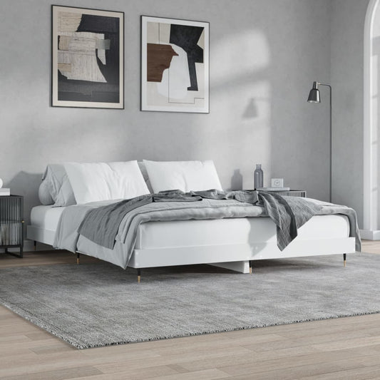 vidaXL Cama sin colchón blanca 180x200 cm madera de ingeniería