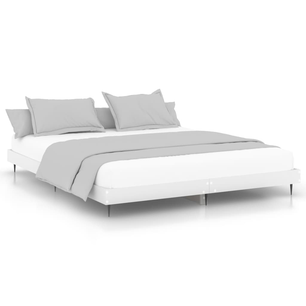 vidaXL Cama sin colchón blanca 180x200 cm madera de ingeniería