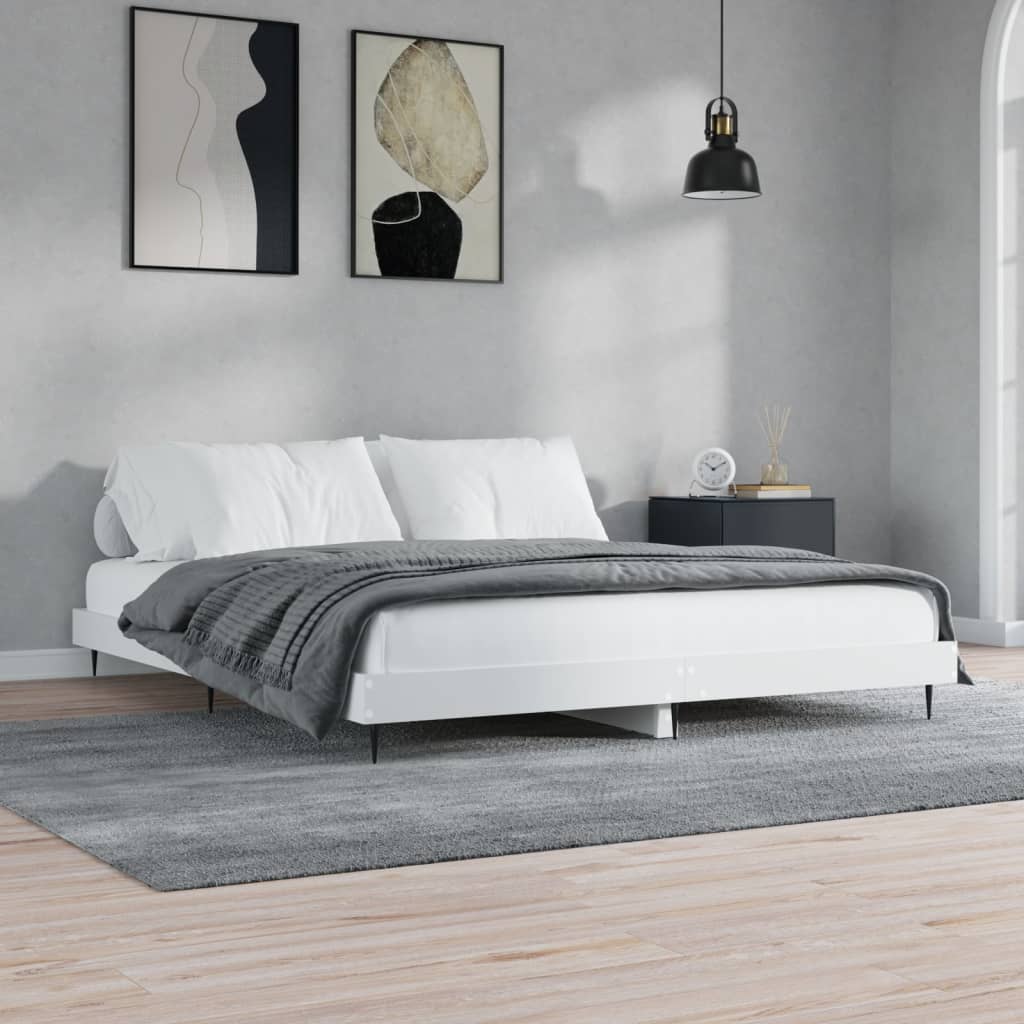 vidaXL Cama sin colchón blanca 180x200 cm madera de ingeniería