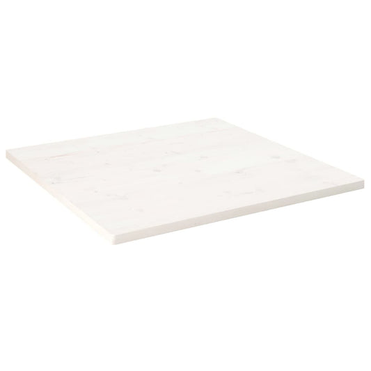 vidaXL Tablero de mesa cuadrado madera maciza pino blanco 80x80x2,5 cm