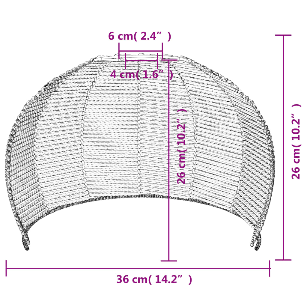 vidaXL Pantalla de lámpara de techo hierro y papel Ø36x26 cm