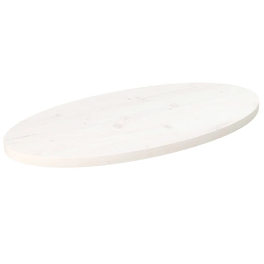 vidaXL Tablero de mesa ovalado madera maciza pino blanco 80x40x2,5 cm