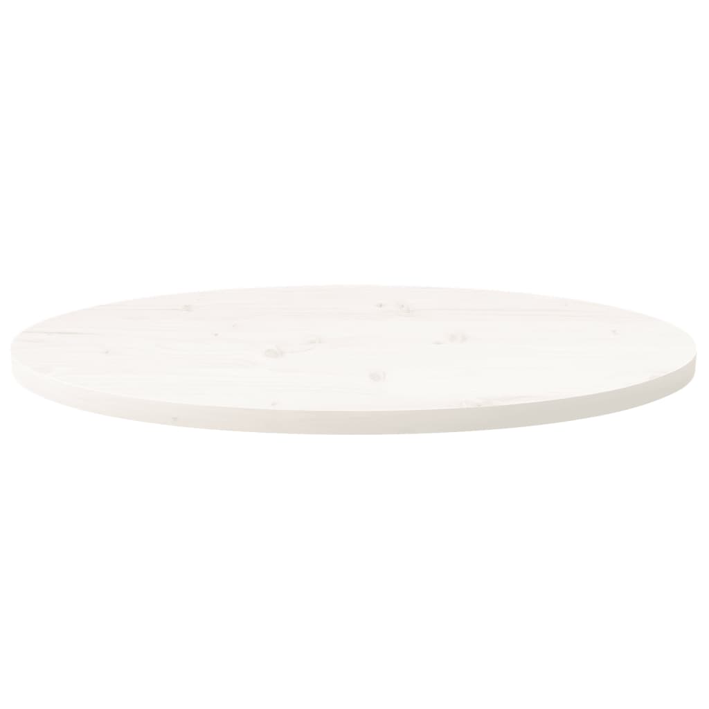 vidaXL Tablero de mesa ovalado madera maciza pino blanco 80x40x2,5 cm