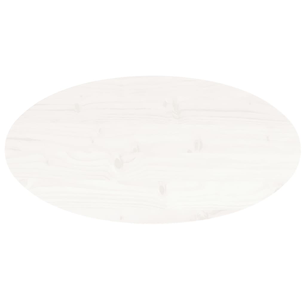 vidaXL Tablero de mesa ovalado madera maciza pino blanco 80x40x2,5 cm