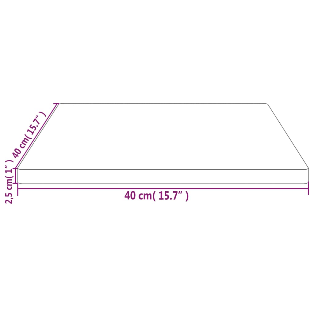 vidaXL Tablero de mesa cuadrado madera maciza de pino 40x40x2,5 cm