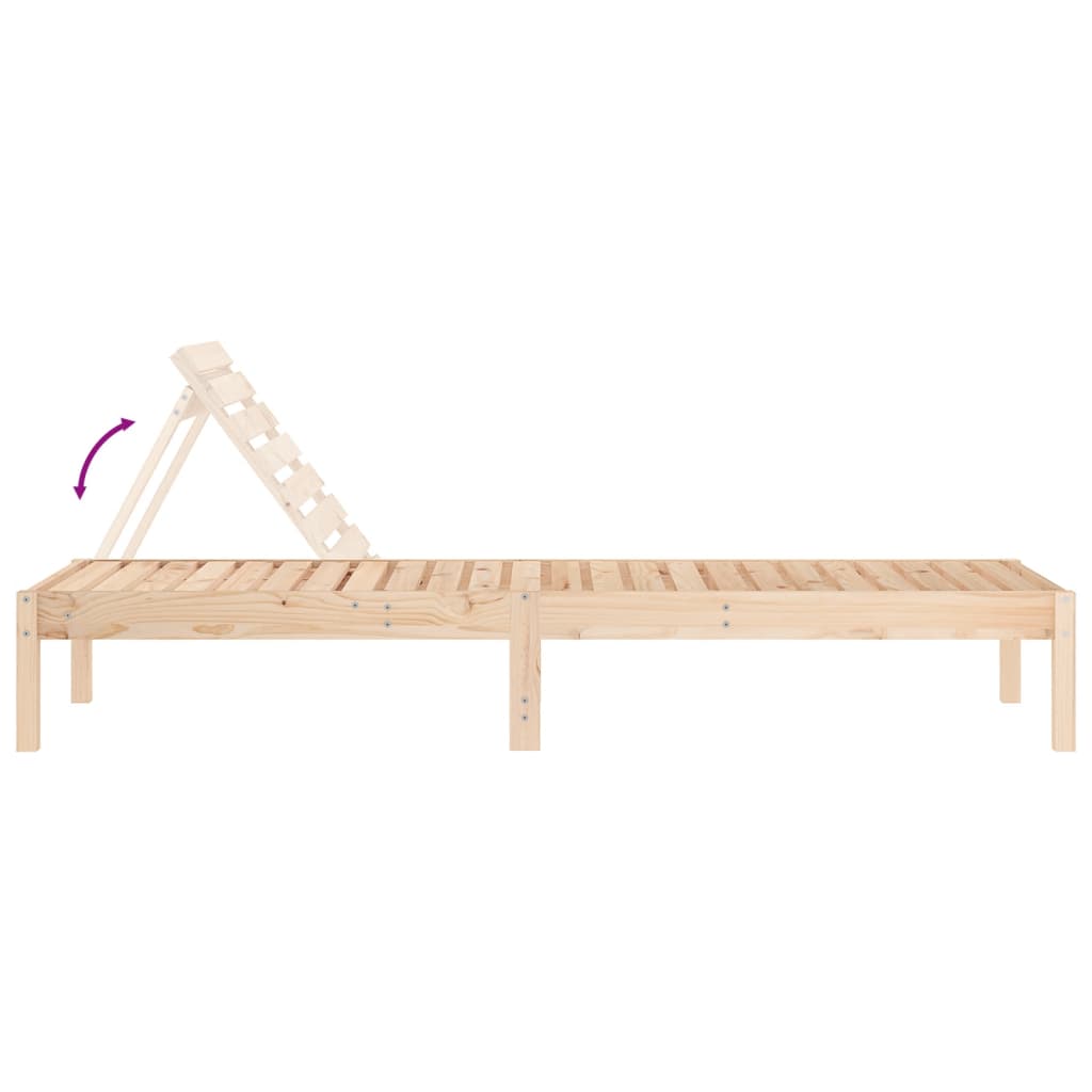 vidaXL Tumbonas 2 unidades madera maciza de pino 199,5x60x74 cm