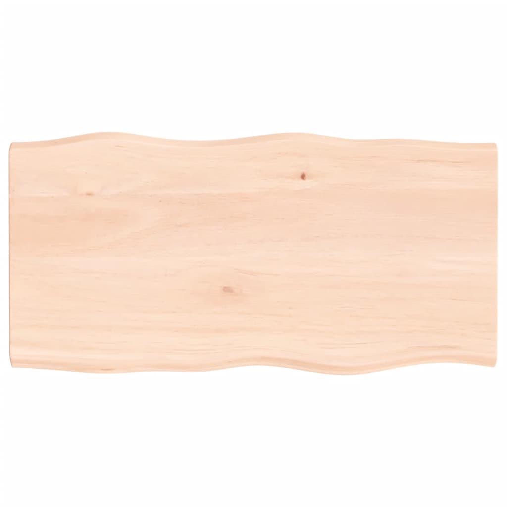 vidaXL Tablero de mesa madera maciza roble borde natural 80x40x2 cm