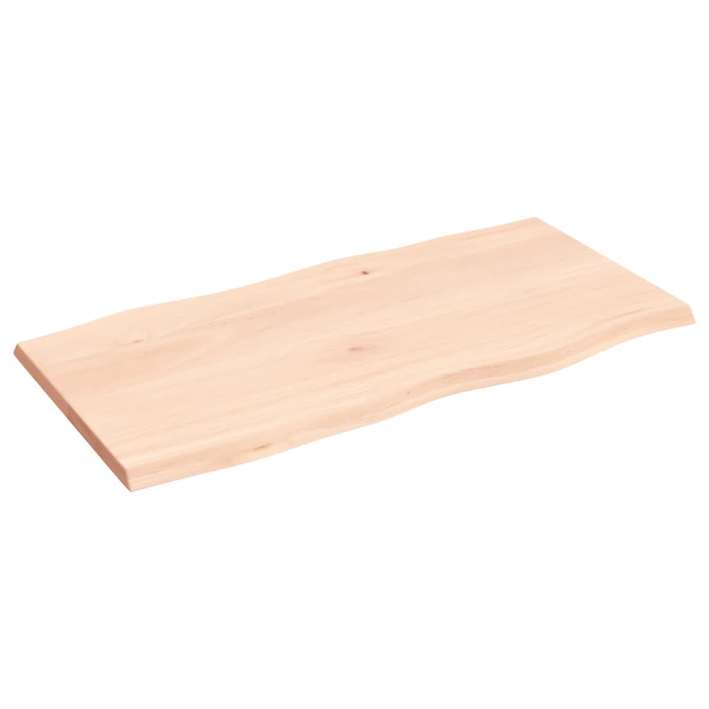 vidaXL Tablero de mesa madera maciza roble borde natural 80x40x2 cm