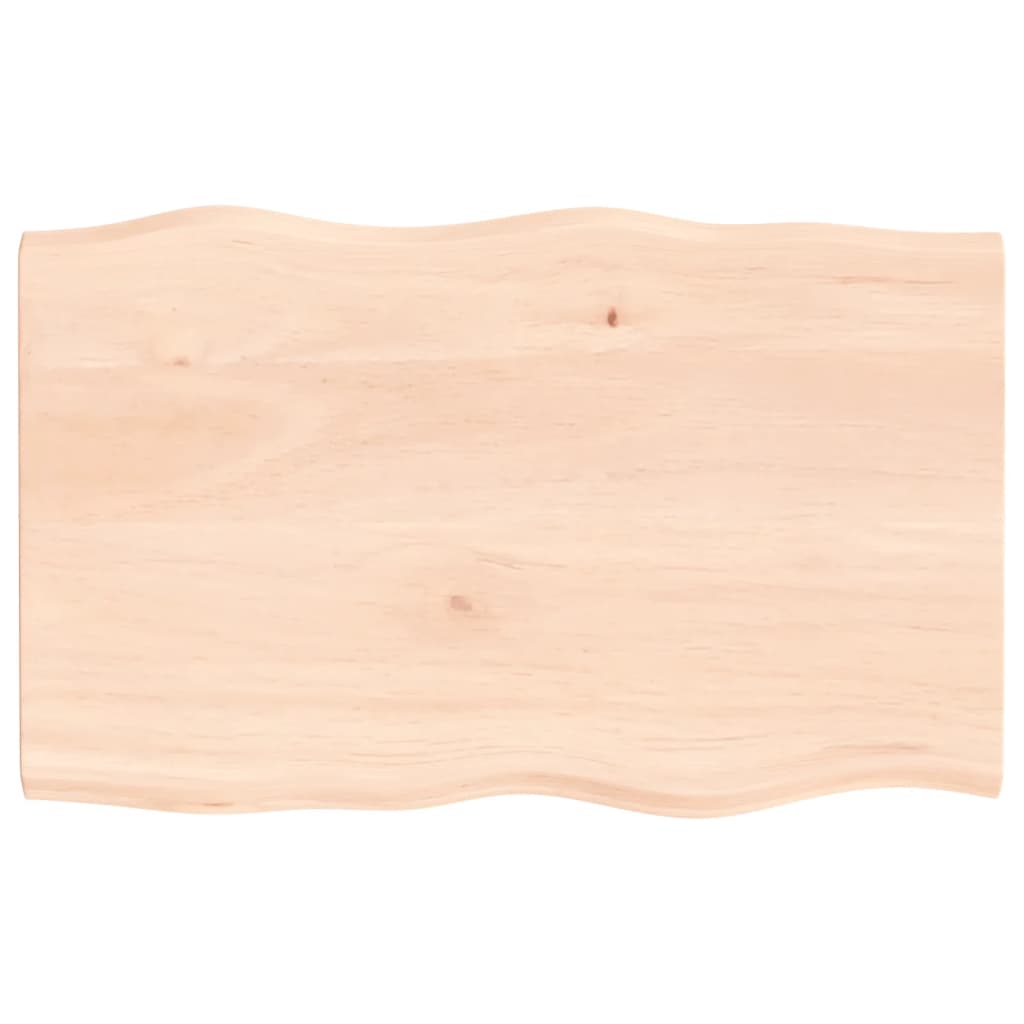 vidaXL Tablero de mesa madera maciza roble borde natural 80x50x2 cm