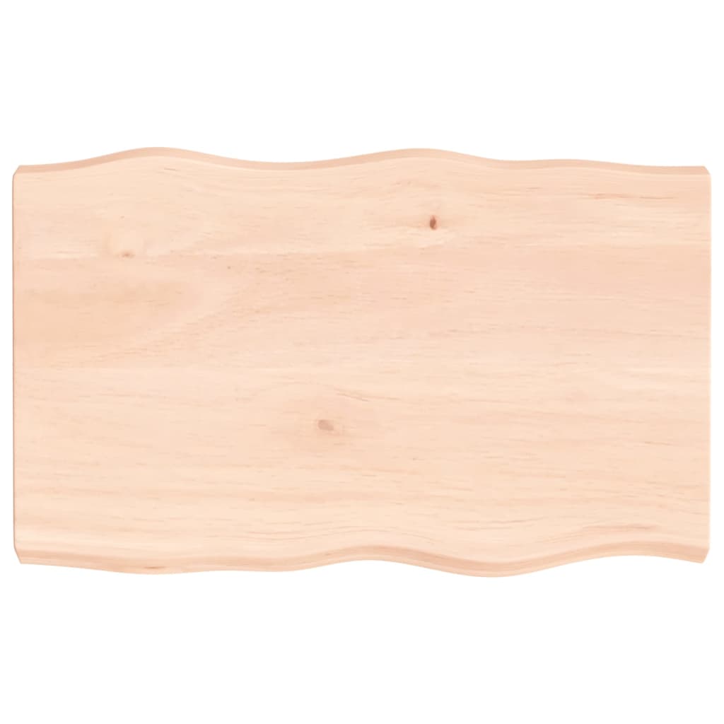 vidaXL Tablero de mesa madera maciza borde natural 80x50x(2-6) cm