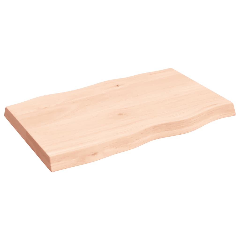 vidaXL Tablero de mesa madera maciza borde natural 80x50x(2-6) cm