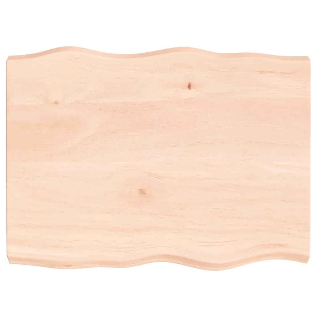 vidaXL Tablero de mesa madera maciza borde natural 80x60x(2-6) cm