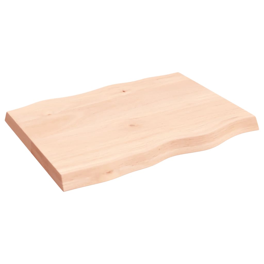 vidaXL Tablero de mesa madera maciza borde natural 80x60x(2-6) cm