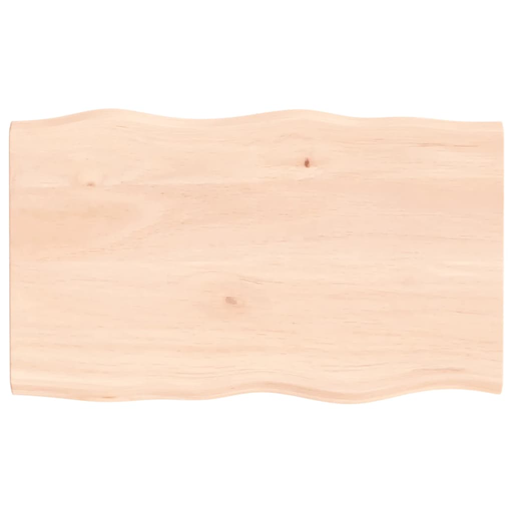 vidaXL Tablero de mesa madera maciza roble borde natural 100x60x2 cm