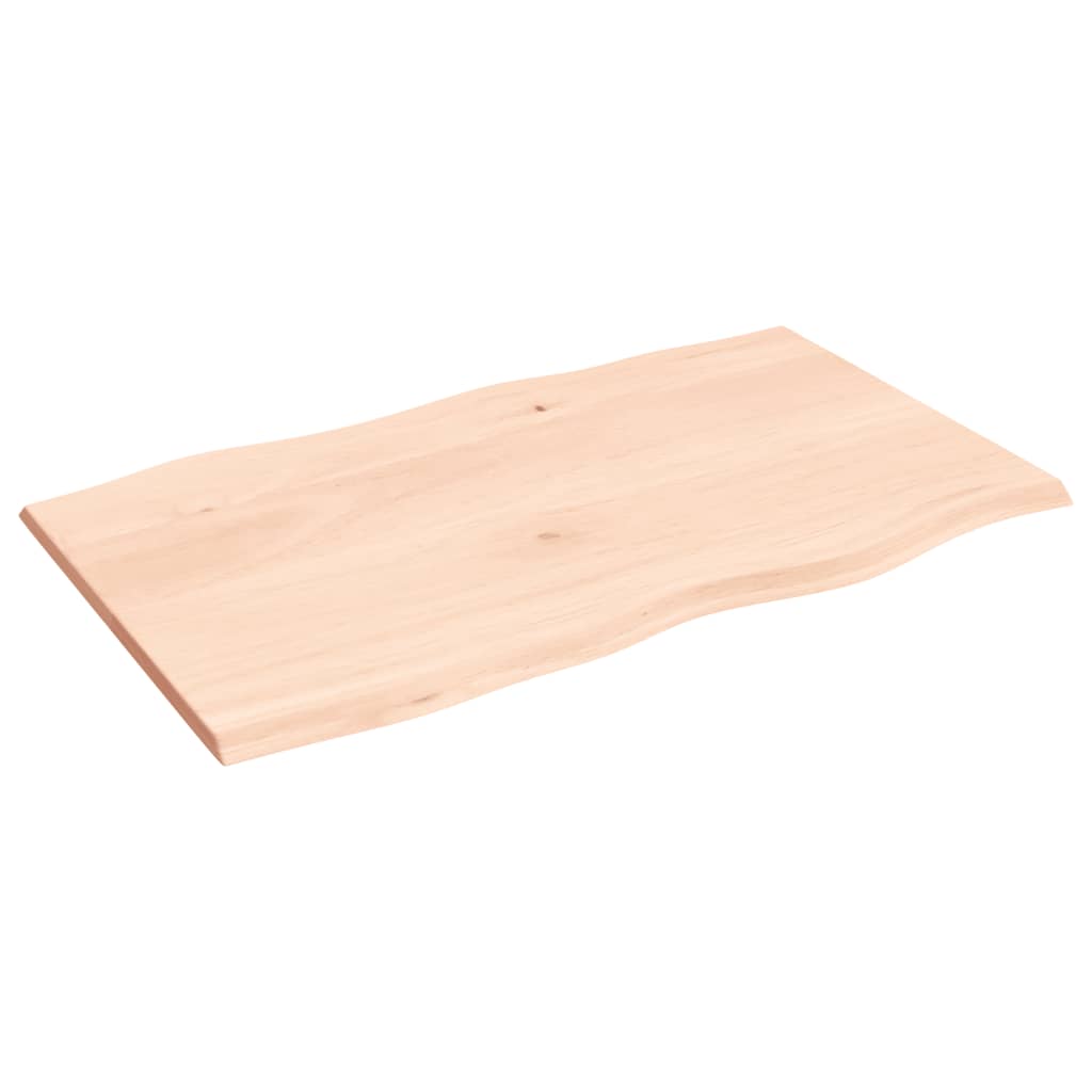 vidaXL Tablero de mesa madera maciza roble borde natural 100x60x2 cm