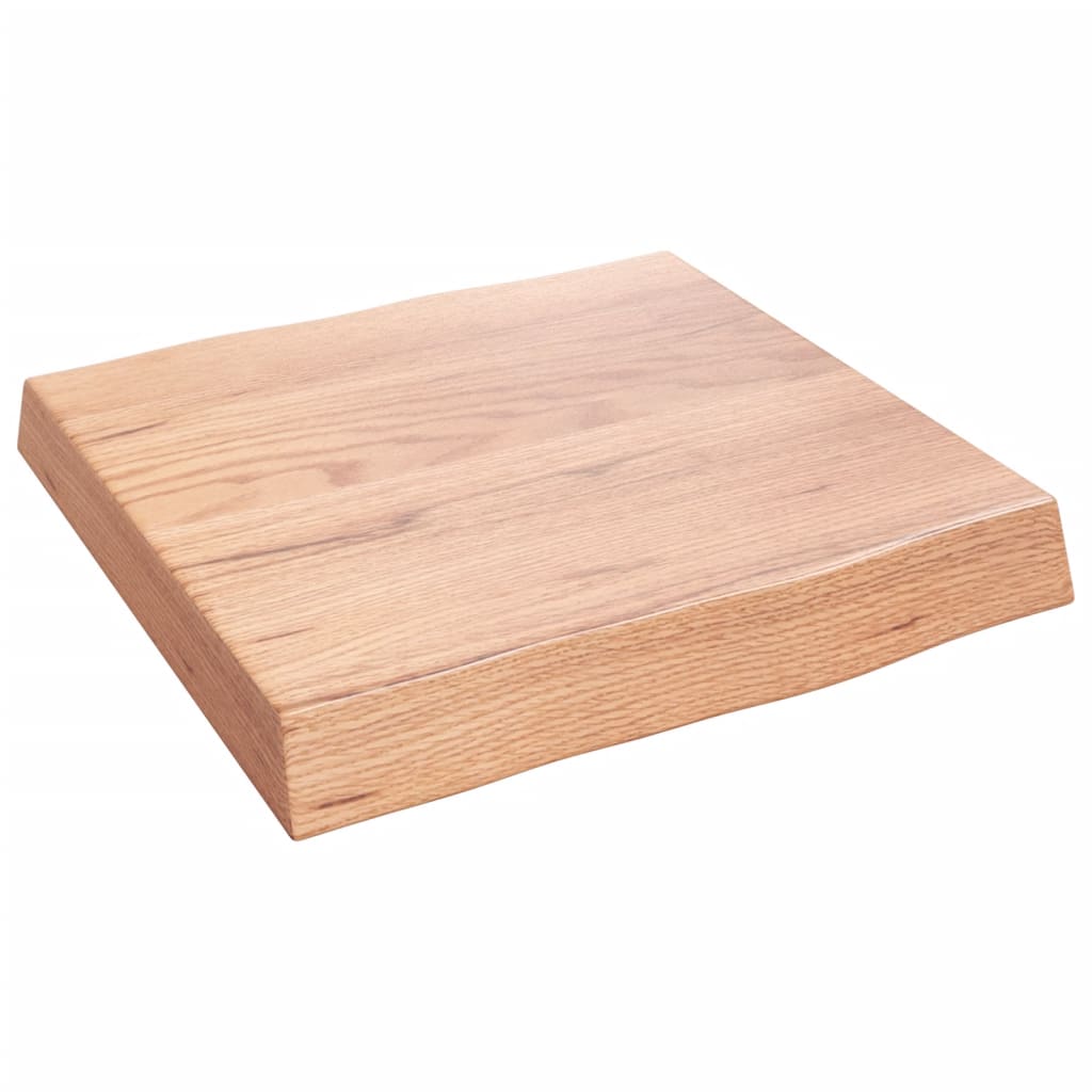 vidaXL Tablero mesa madera tratada borde natural marrón 40x40x(2-6) cm