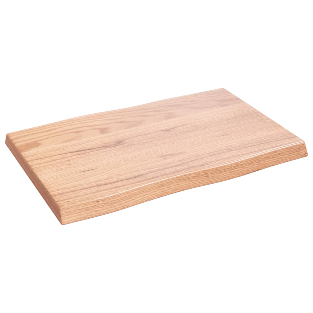 vidaXL Tablero mesa madera tratada borde natural marrón 60x40x(2-4) cm