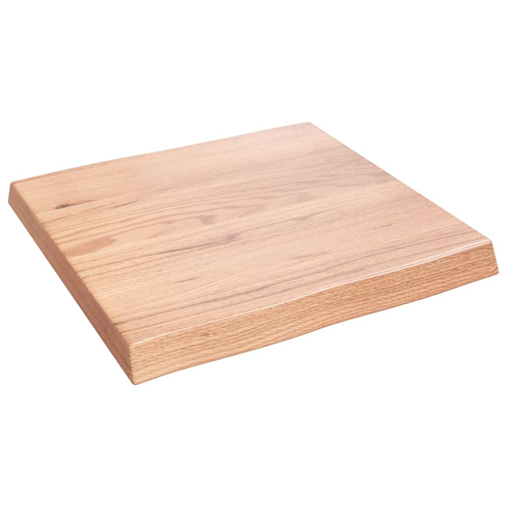 vidaXL Tablero mesa madera tratada borde natural marrón 60x60x(2-6) cm