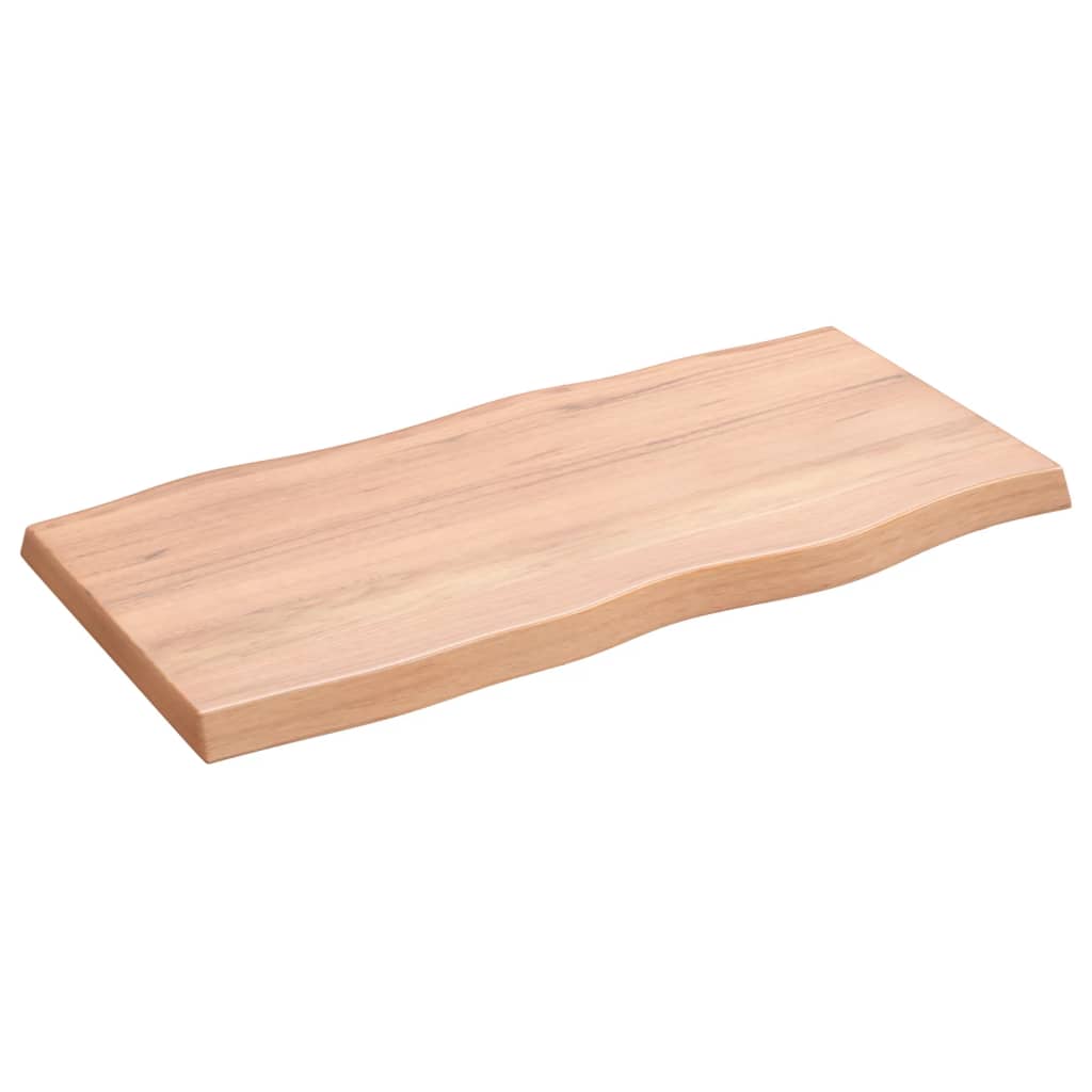 vidaXL Tablero mesa madera tratada borde natural marrón 80x40x(2-4) cm