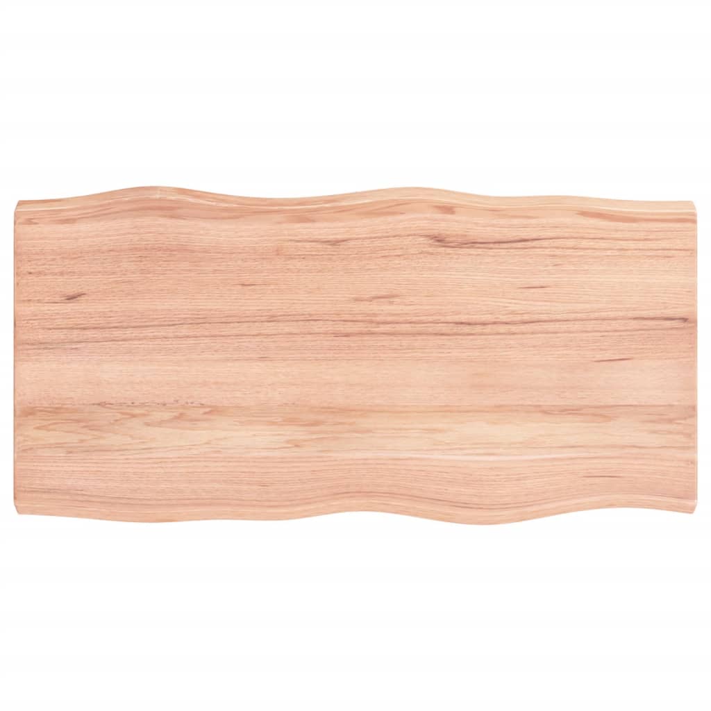 vidaXL Tablero mesa madera tratada borde natural marrón 80x40x(2-4) cm