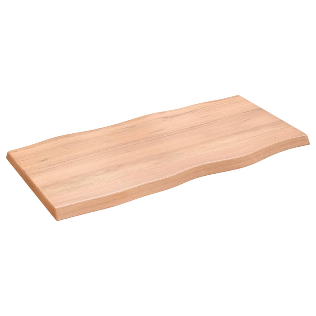 vidaXL Tablero mesa madera tratada borde natural marrón 100x50x(2-4)cm