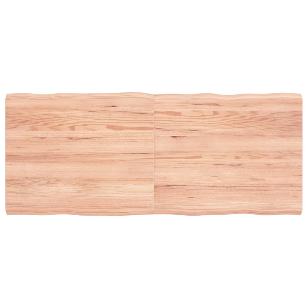 vidaXL Tablero mesa madera tratada borde natural marrón 120x50x(2-4)cm