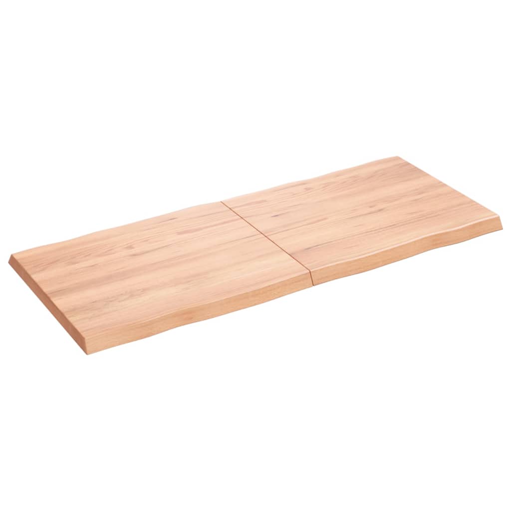 vidaXL Tablero mesa madera tratada borde natural marrón 120x50x(2-4)cm