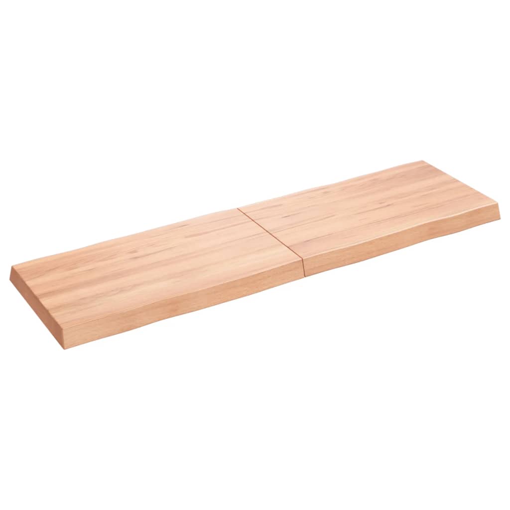 vidaXL Tablero mesa madera tratada borde natural marrón 140x40x(2-6)cm