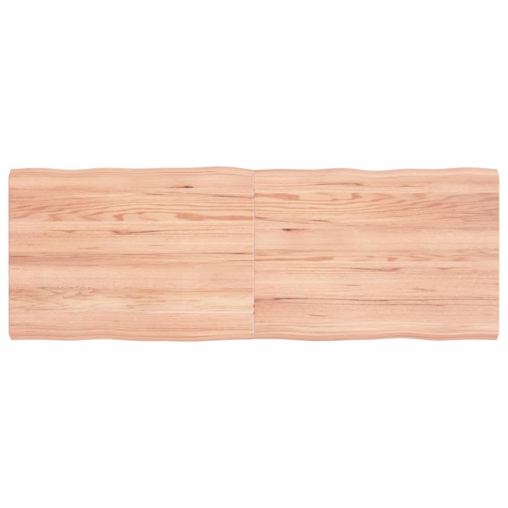 vidaXL Tablero mesa madera tratada borde natural marrón 140x50x(2-4)cm