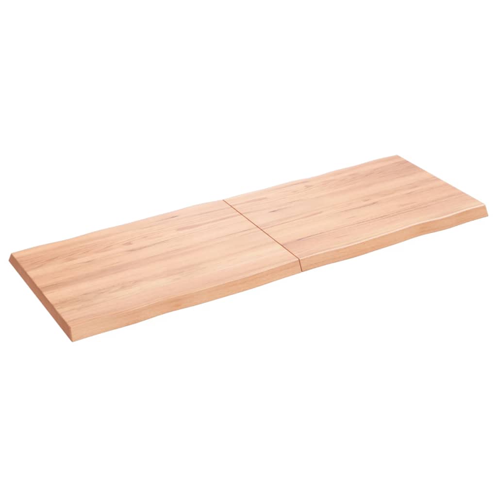 vidaXL Tablero mesa madera tratada borde natural marrón 140x50x(2-4)cm