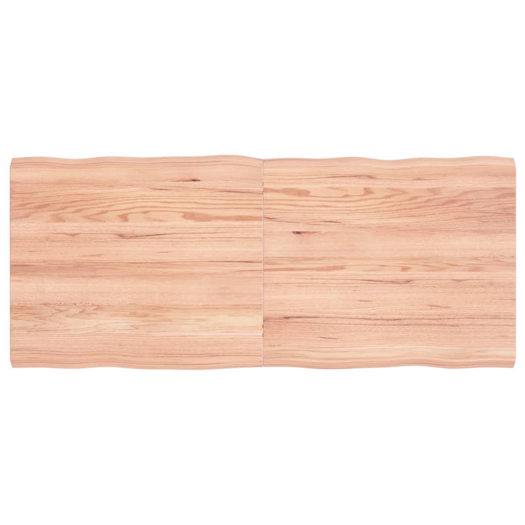 vidaXL Tablero mesa madera tratada borde natural marrón 140x60x(2-4)cm