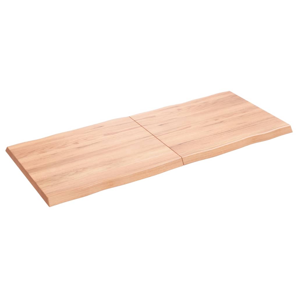 vidaXL Tablero mesa madera tratada borde natural marrón 140x60x(2-4)cm