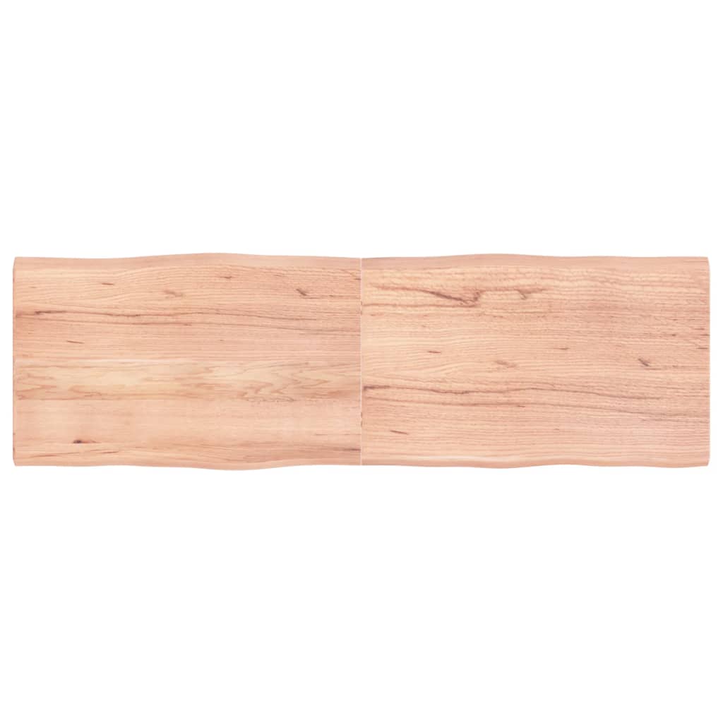 vidaXL Tablero mesa madera tratada borde natural marrón 160x50x(2-4)cm