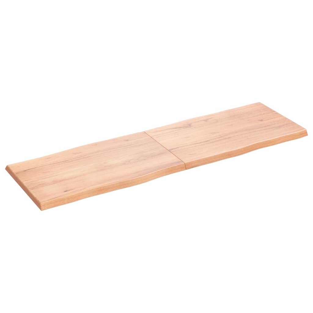 vidaXL Tablero mesa madera tratada borde natural marrón 160x50x(2-4)cm