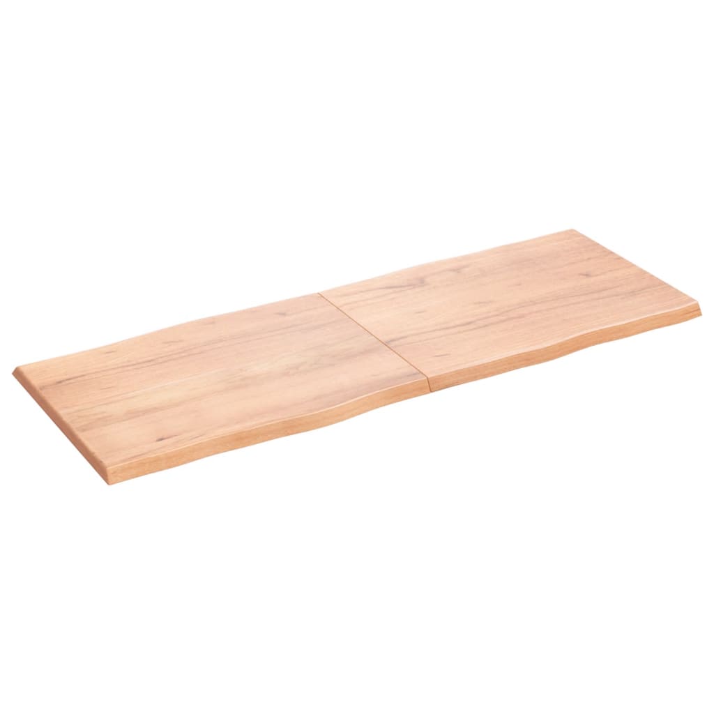 vidaXL Tablero mesa madera tratada borde natural marrón 160x60x(2-4)cm