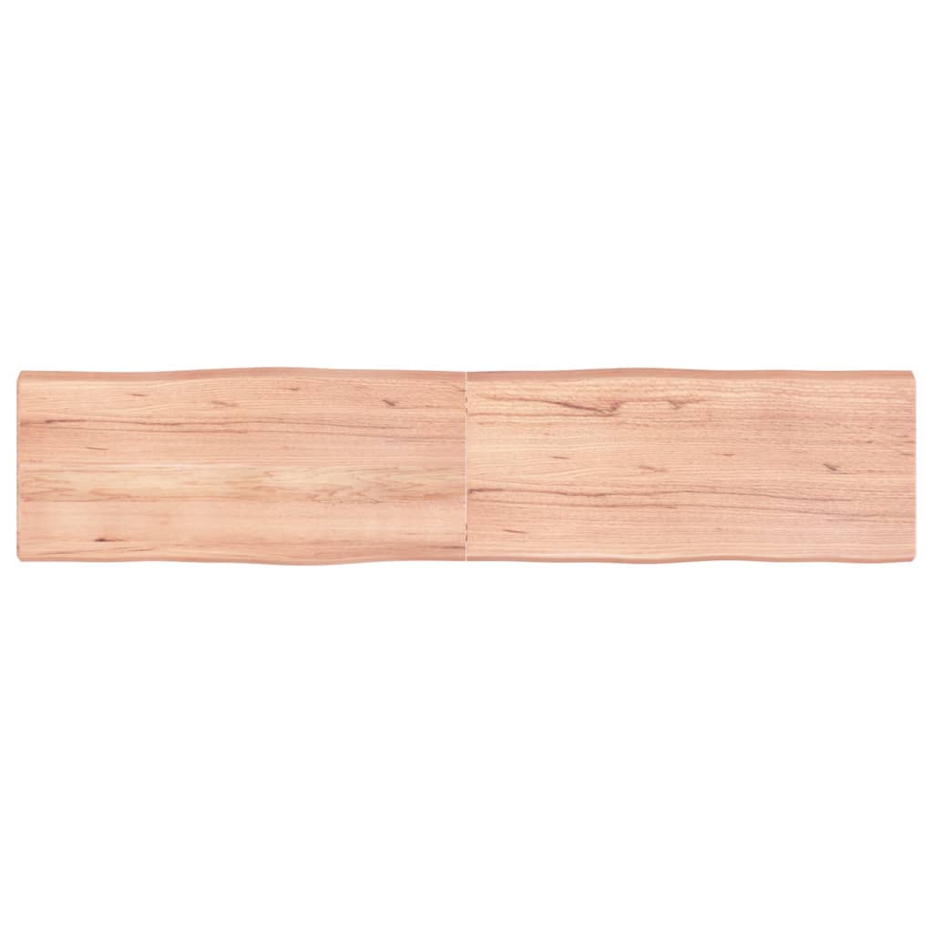 vidaXL Tablero mesa madera tratada borde natural marrón 180x40x(2-6)cm