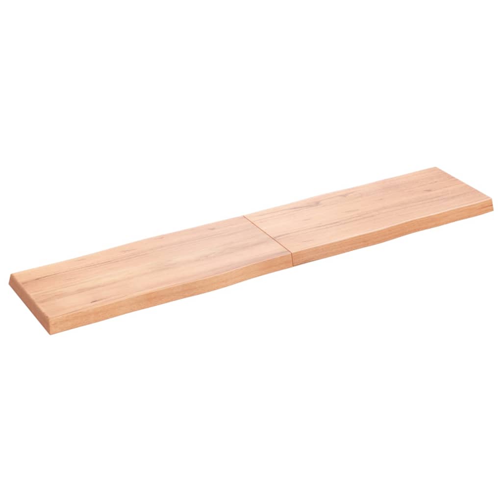 vidaXL Tablero mesa madera tratada borde natural marrón 180x40x(2-6)cm