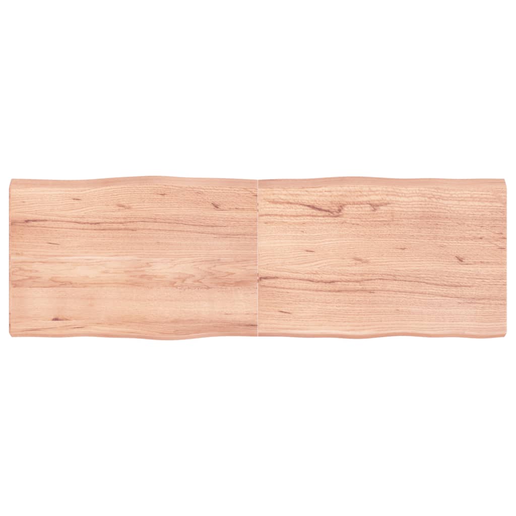 vidaXL Tablero mesa madera tratada borde natural marrón 180x60x(2-6)cm