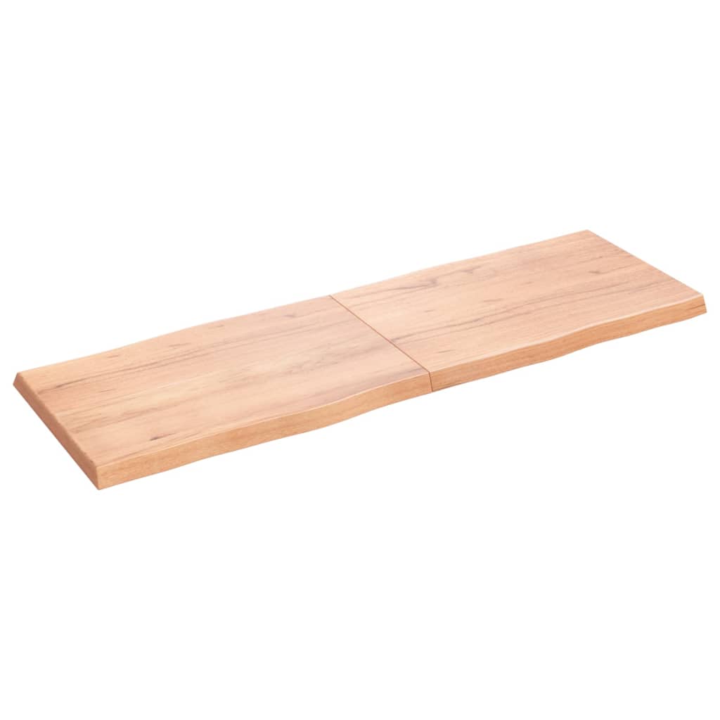 vidaXL Tablero mesa madera tratada borde natural marrón 180x60x(2-6)cm