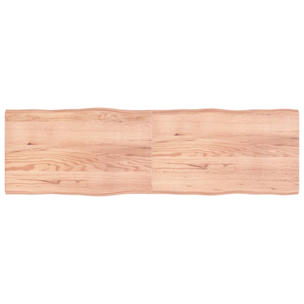 vidaXL Tablero mesa madera tratada borde natural marrón 200x60x(2-6)cm